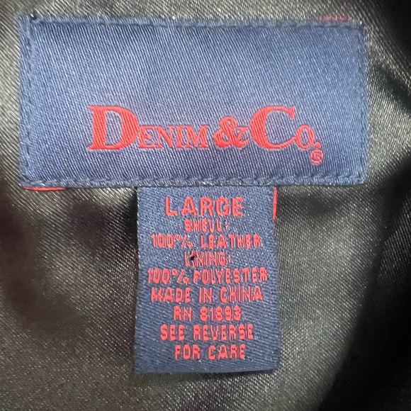 Denim & Co Black Leather Mens Vest Size Large Motorcycle Classic Vest - Picture 3 of 8